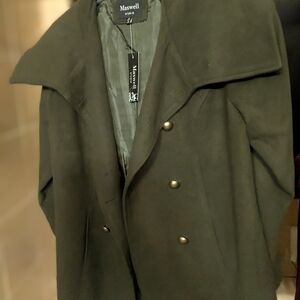 Maxwell Studio Women's Double-breasted Olive Green Coat